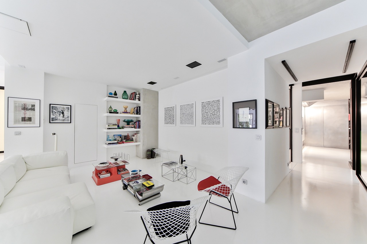 Scandinavische woonkamer met neutrale kleurtinten. Scandinavische woonkamer met neutrale kleurtinten.