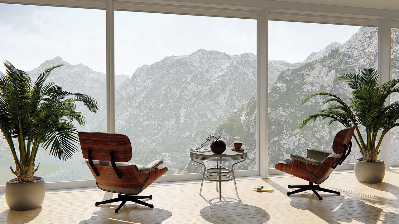 Futuristische 3D-geprinte tafel in eetkamer.